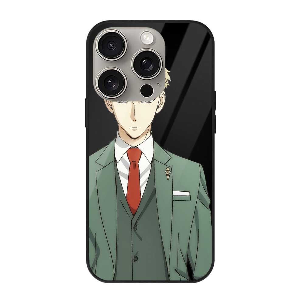 （画像用） SPY×FAMILY间谍家家酒 【iPhone15Pro対応】スマホケース 耐衝撃＆黄変防止 背面ガラス