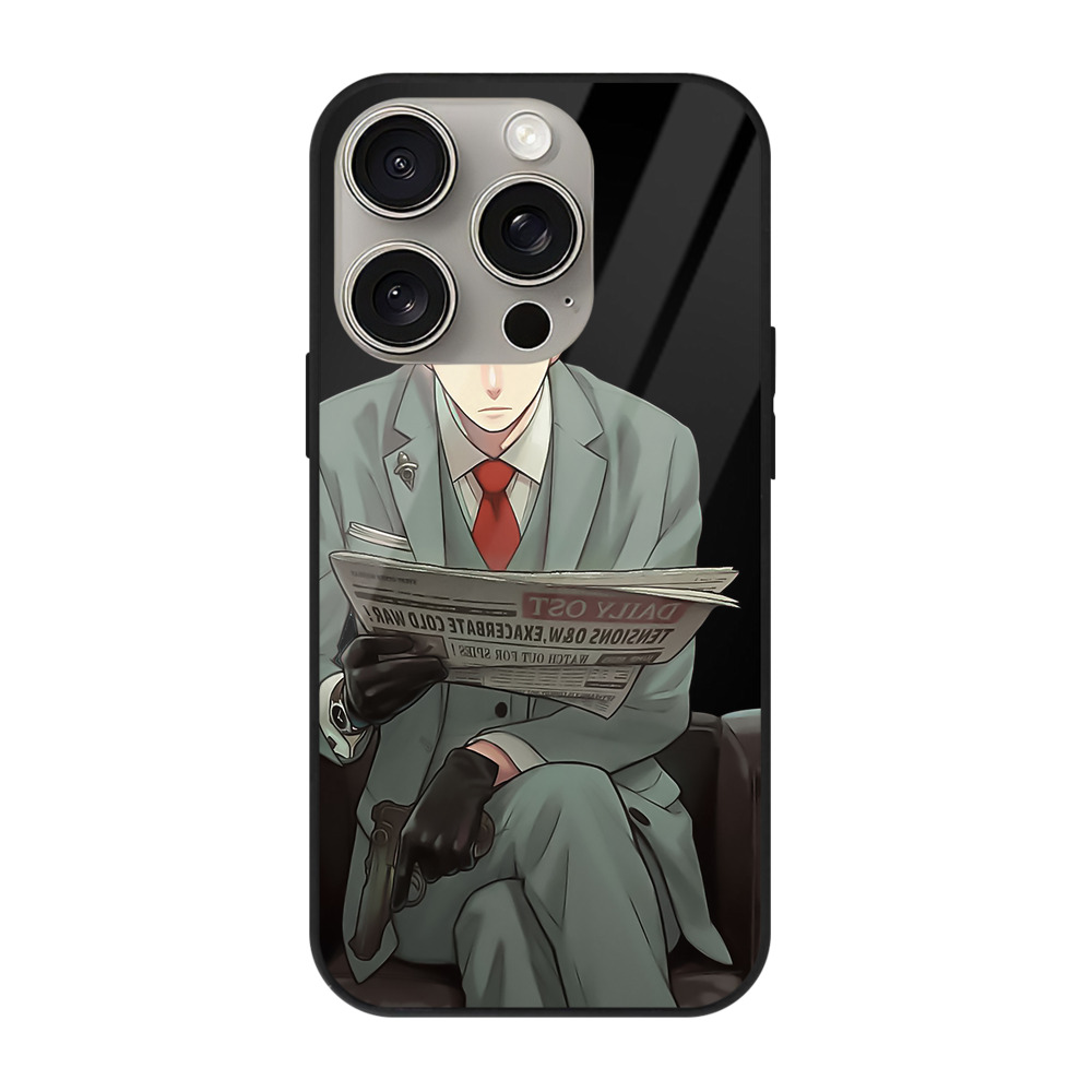 （画像用） SPY×FAMILY间谍家家酒 【iPhone15Pro対応】スマホケース 耐衝撃＆黄変防止 背面ガラス