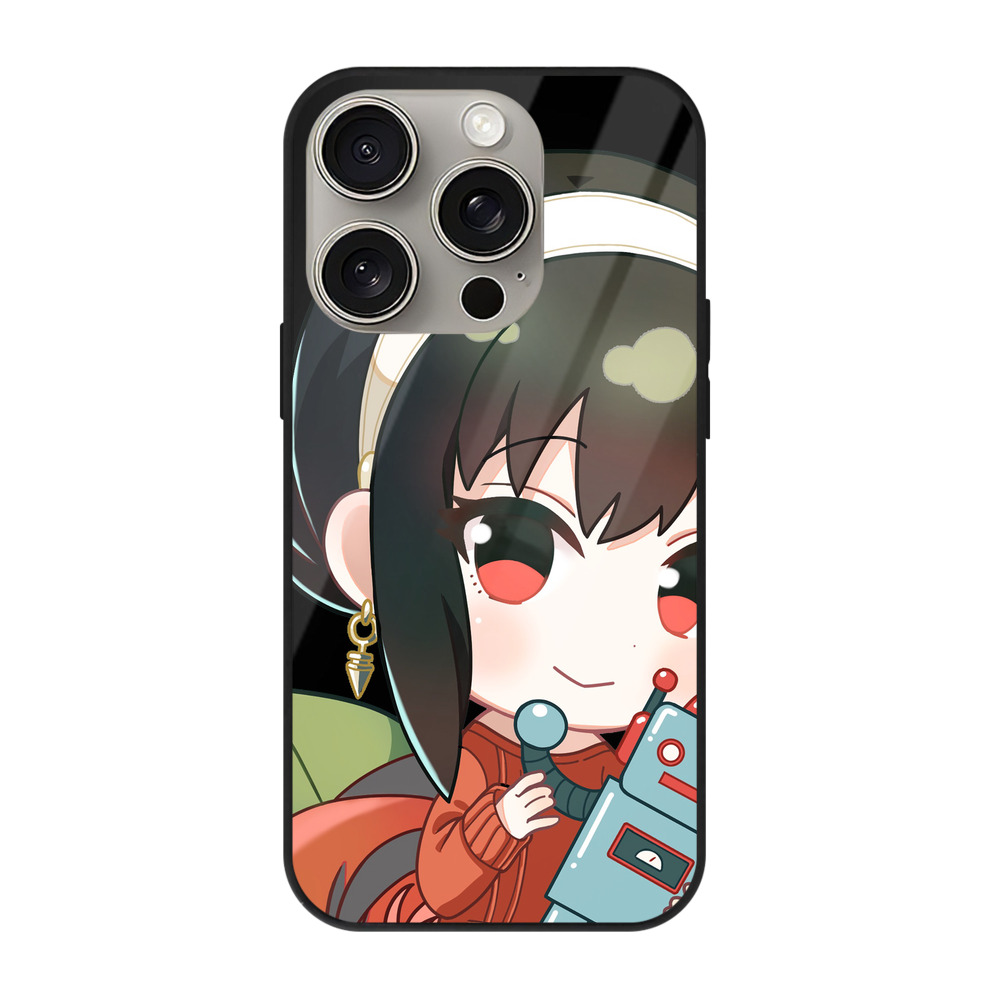 （画像用） SPY×FAMILY间谍家家酒 【iPhone15Pro対応】スマホケース 耐衝撃＆黄変防止 背面ガラス