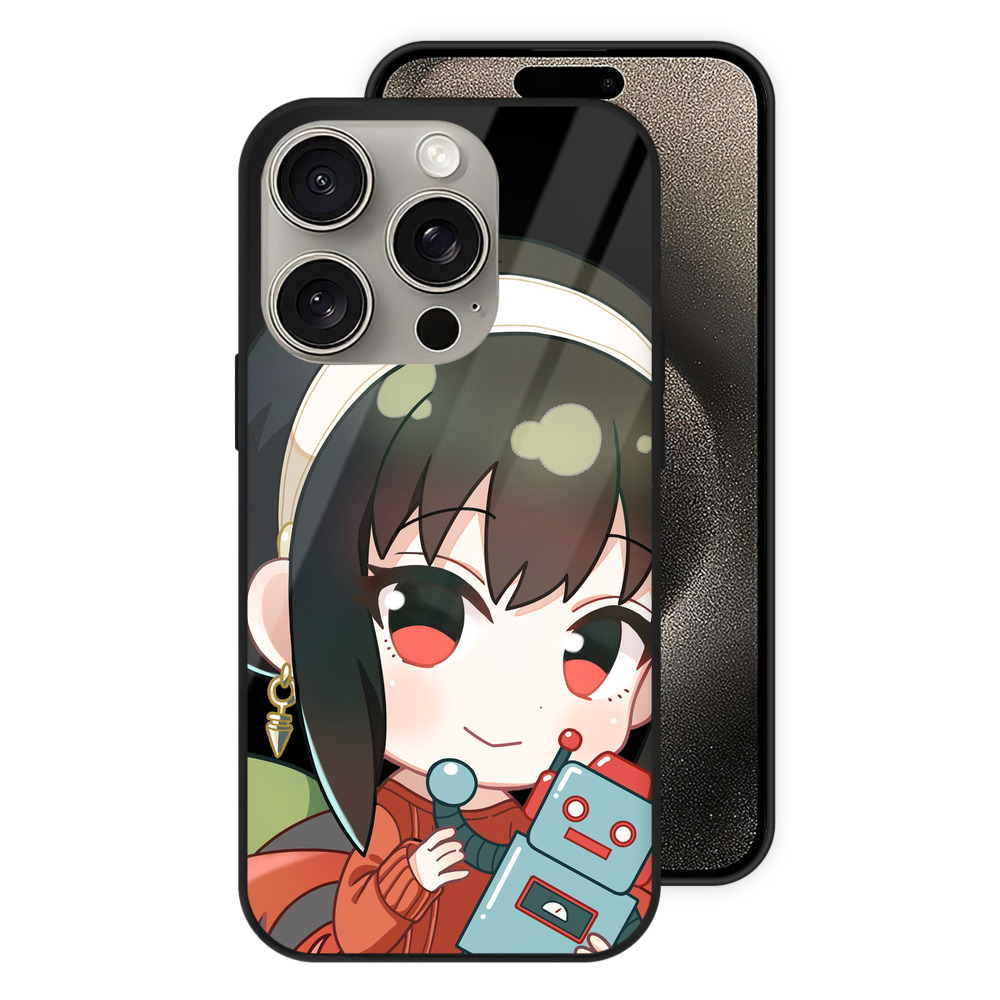 （画像用） SPY×FAMILY间谍家家酒 【iPhone15Pro対応】スマホケース 耐衝撃＆黄変防止 背面ガラス