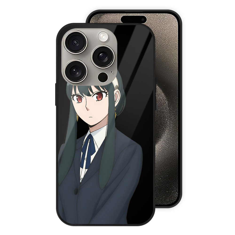 （画像用） SPY×FAMILY间谍家家酒 【iPhone15Pro対応】スマホケース 耐衝撃＆黄変防止 背面ガラス