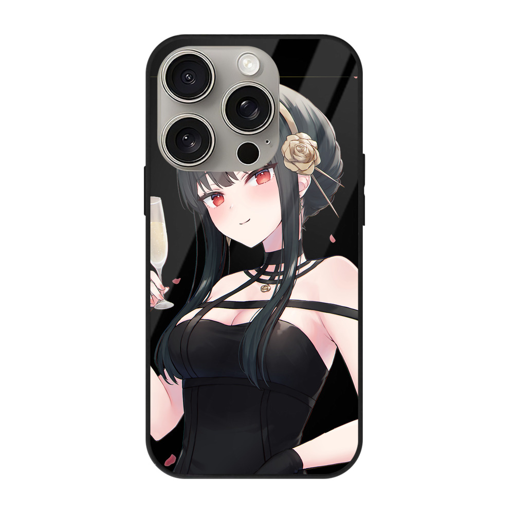 （画像用） SPY×FAMILY间谍家家酒 【iPhone15Pro対応】スマホケース 耐衝撃＆黄変防止 背面ガラス
