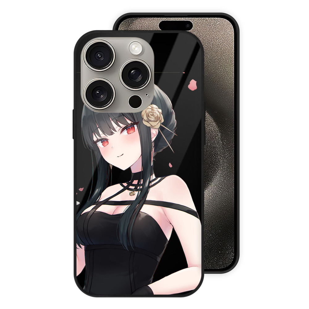 （画像用） SPY×FAMILY间谍家家酒 【iPhone15Pro対応】スマホケース 耐衝撃＆黄変防止 背面ガラス