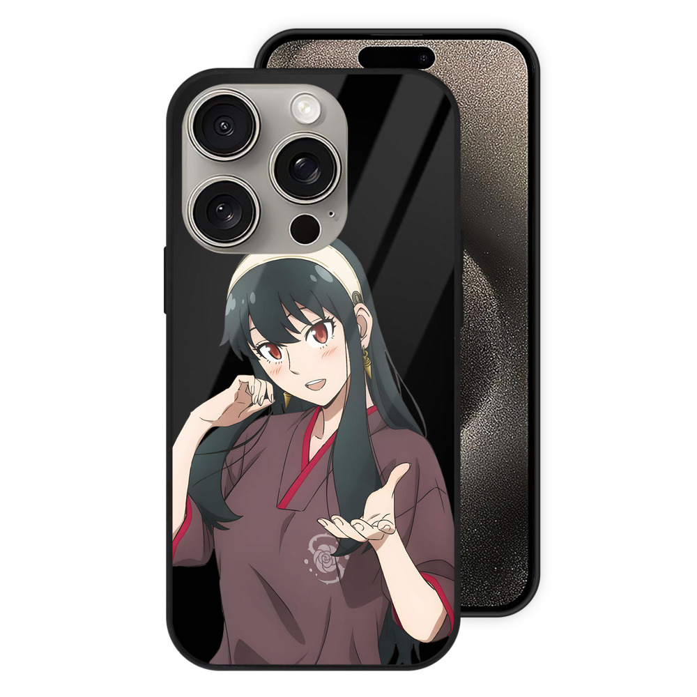 （画像用） SPY×FAMILY间谍家家酒 【iPhone15Pro対応】スマホケース 耐衝撃＆黄変防止 背面ガラス