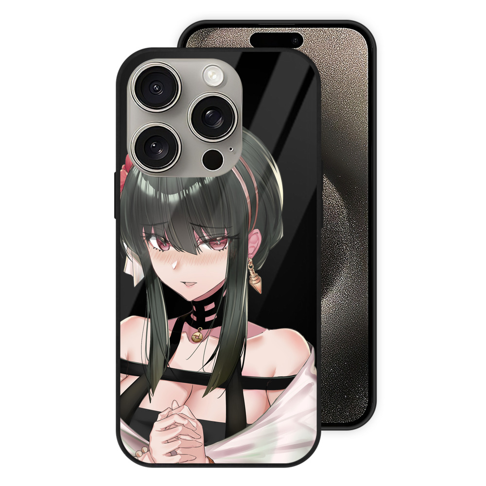（画像用） SPY×FAMILY间谍家家酒 【iPhone15Pro対応】スマホケース 耐衝撃＆黄変防止 背面ガラス