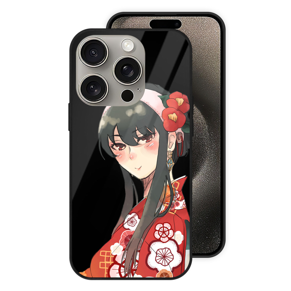 （画像用） SPY×FAMILY间谍家家酒 【iPhone15Pro対応】スマホケース 耐衝撃＆黄変防止 背面ガラス