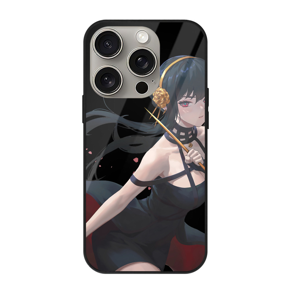 （画像用） SPY×FAMILY间谍家家酒 【iPhone15Pro対応】スマホケース 耐衝撃＆黄変防止 背面ガラス