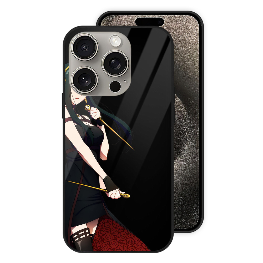 （画像用） SPY×FAMILY间谍家家酒 【iPhone15Pro対応】スマホケース 耐衝撃＆黄変防止 背面ガラス
