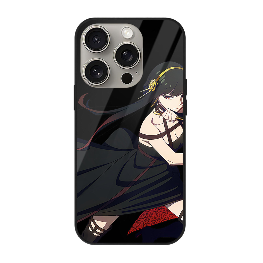 （画像用） SPY×FAMILY间谍家家酒 【iPhone15Pro対応】スマホケース 耐衝撃＆黄変防止 背面ガラス
