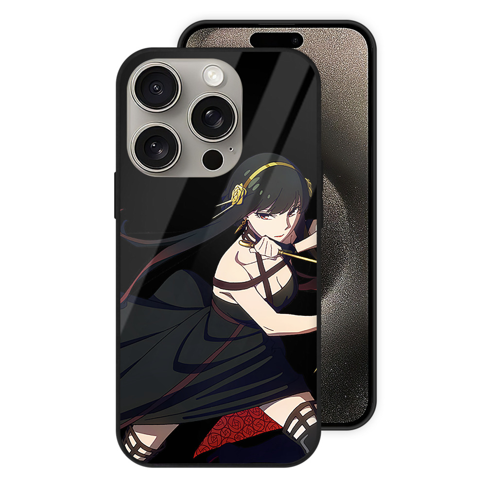 （画像用） SPY×FAMILY间谍家家酒 【iPhone15Pro対応】スマホケース 耐衝撃＆黄変防止 背面ガラス