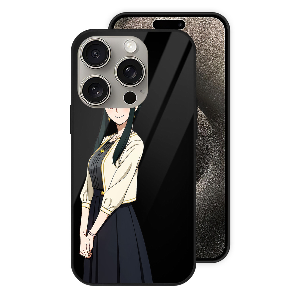 （画像用） SPY×FAMILY间谍家家酒 【iPhone15Pro対応】スマホケース 耐衝撃＆黄変防止 背面ガラス