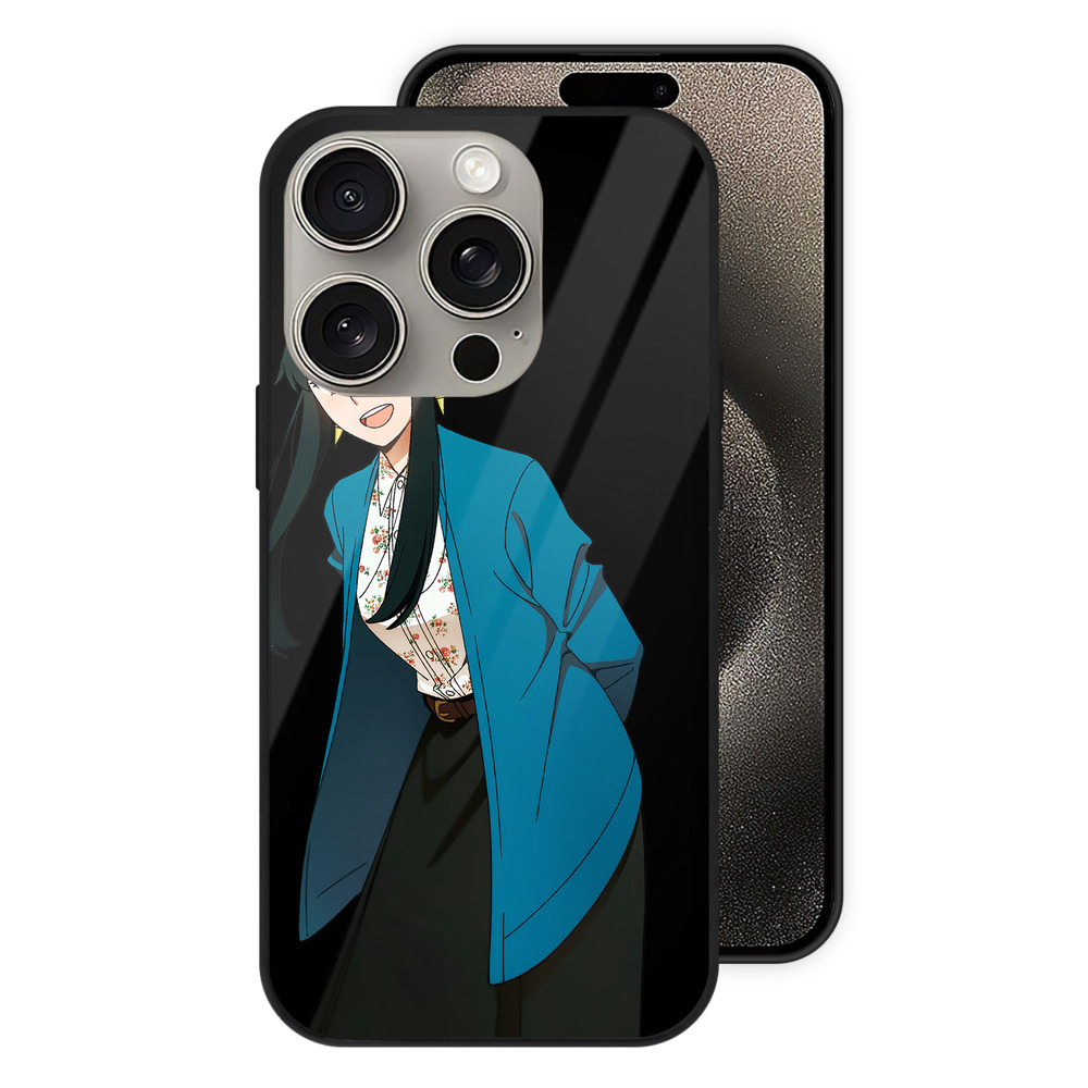 （画像用） SPY×FAMILY间谍家家酒 【iPhone15Pro対応】スマホケース 耐衝撃＆黄変防止 背面ガラス