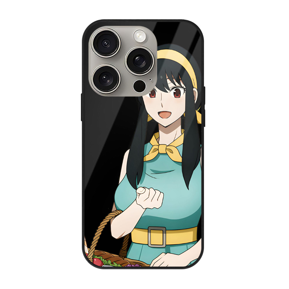 （画像用） SPY×FAMILY间谍家家酒 【iPhone15Pro対応】スマホケース 耐衝撃＆黄変防止 背面ガラス