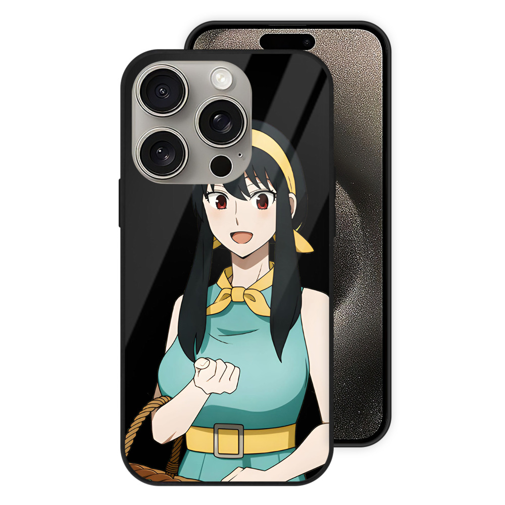 （画像用） SPY×FAMILY间谍家家酒 【iPhone15Pro対応】スマホケース 耐衝撃＆黄変防止 背面ガラス