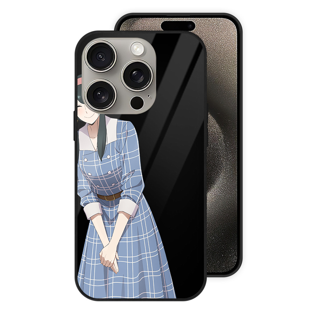 （画像用） SPY×FAMILY间谍家家酒 【iPhone15Pro対応】スマホケース 耐衝撃＆黄変防止 背面ガラス
