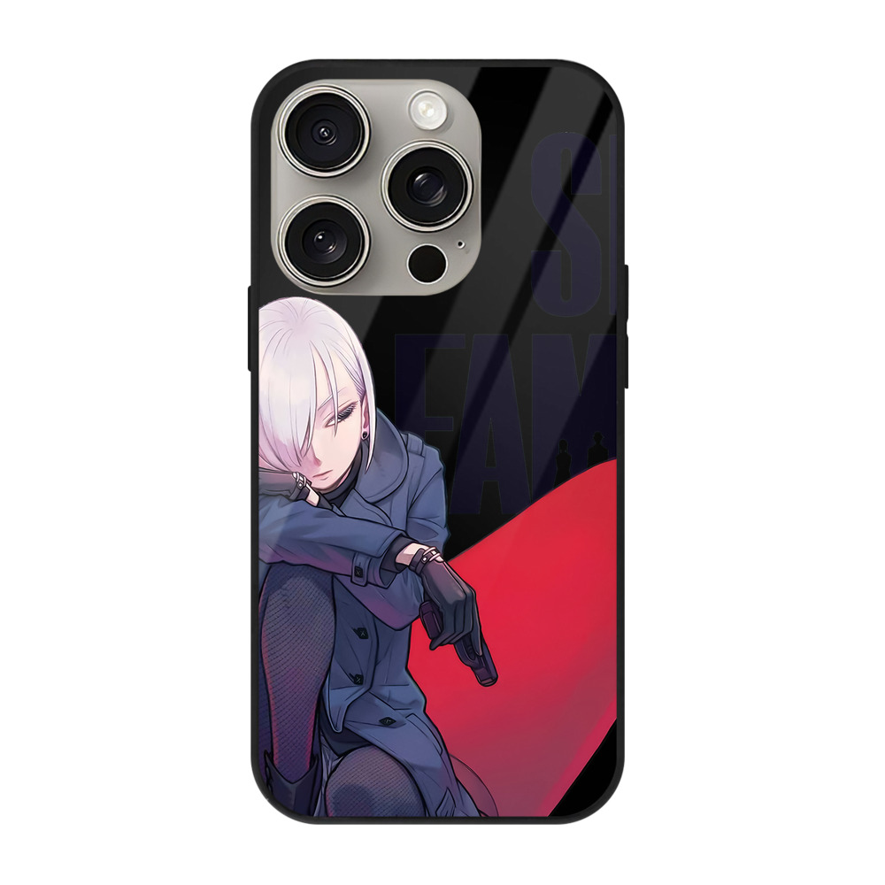 （画像用） SPY×FAMILY间谍家家酒 【iPhone15Pro対応】スマホケース 耐衝撃＆黄変防止 背面ガラス