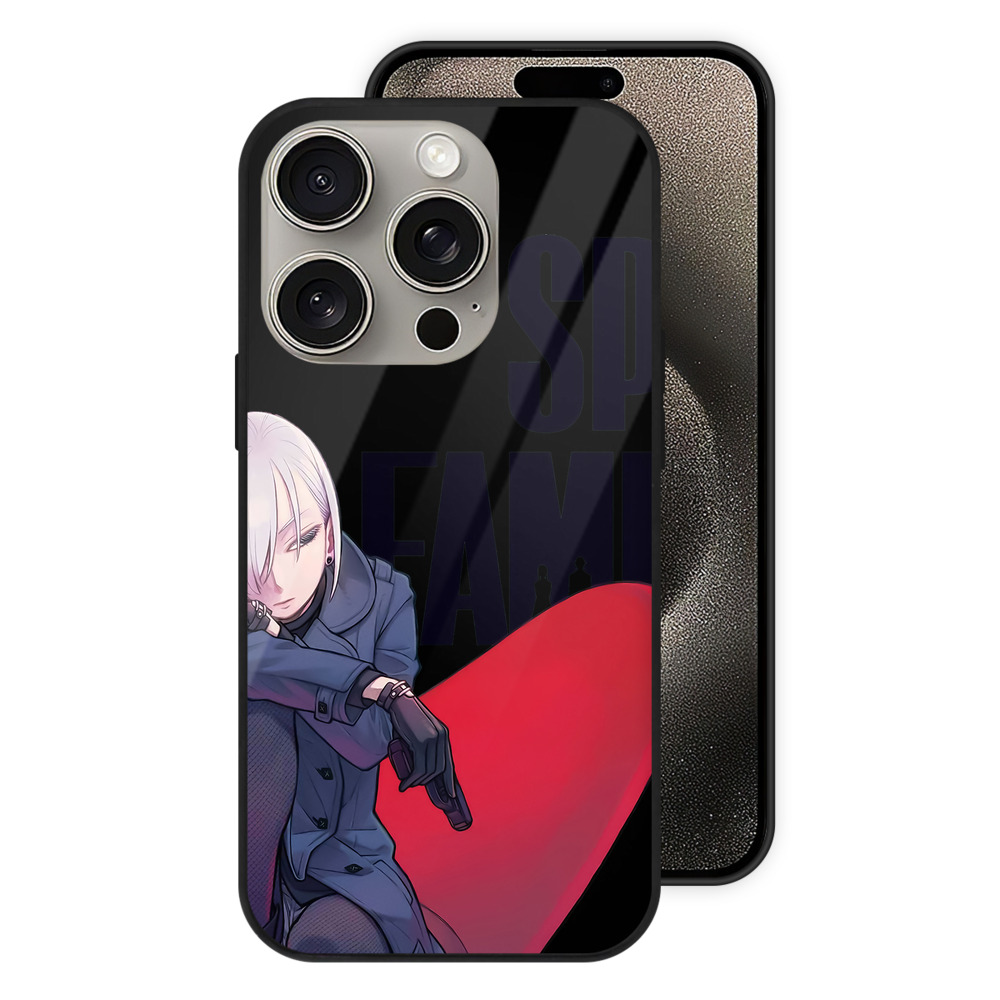 （画像用） SPY×FAMILY间谍家家酒 【iPhone15Pro対応】スマホケース 耐衝撃＆黄変防止 背面ガラス