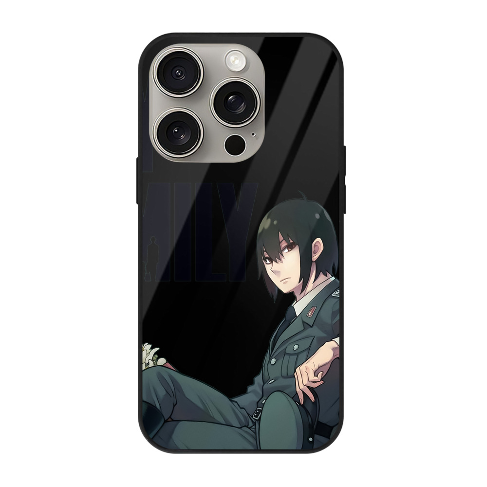 （画像用） SPY×FAMILY间谍家家酒 【iPhone15Pro対応】スマホケース 耐衝撃＆黄変防止 背面ガラス