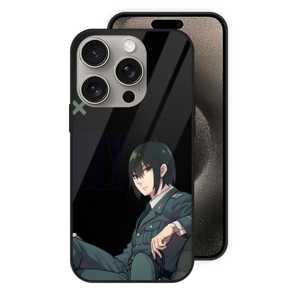 （画像用） SPY×FAMILY间谍家家酒 【iPhone15Pro対応】スマホケース 耐衝撃＆黄変防止 背面ガラス