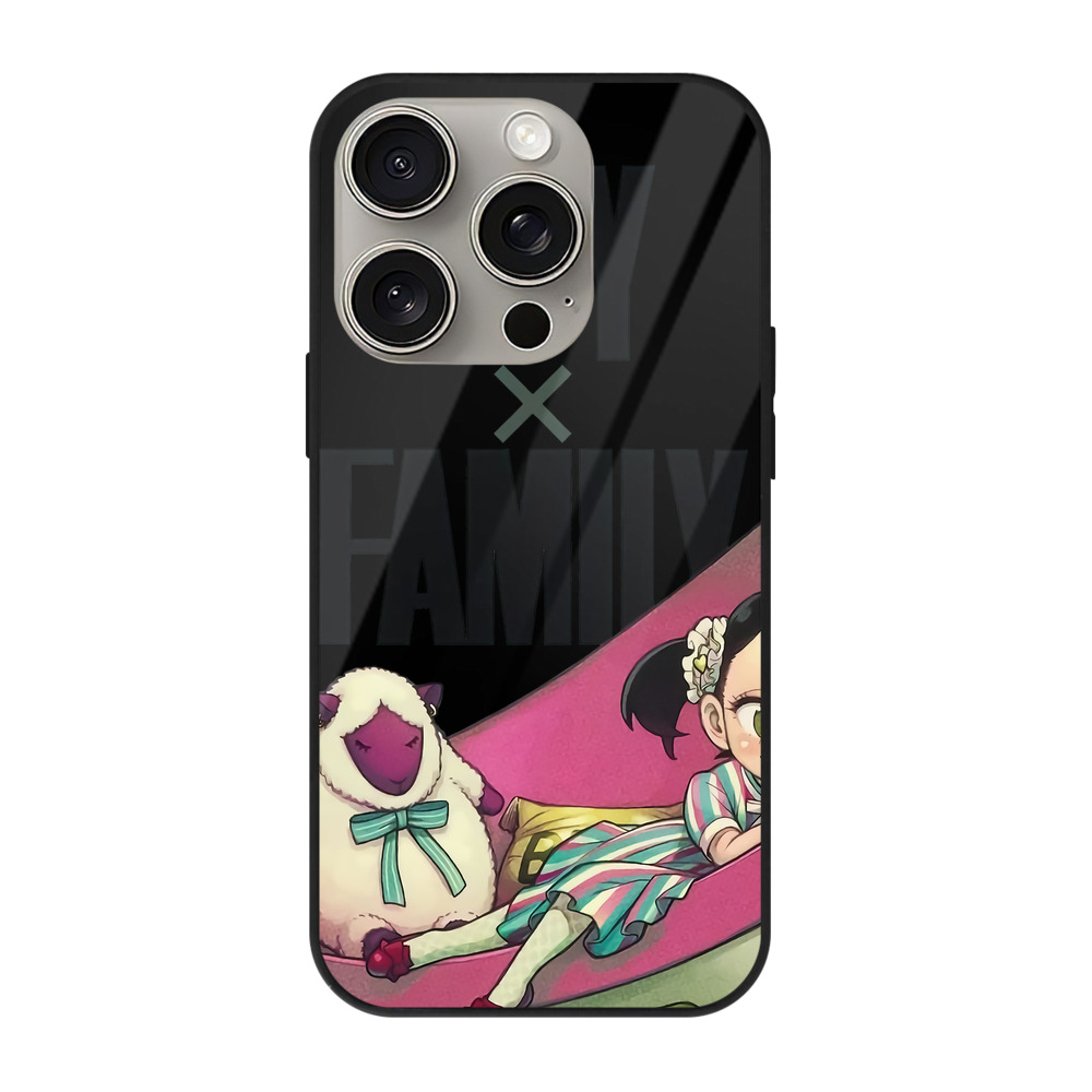 （画像用） SPY×FAMILY间谍家家酒 【iPhone15Pro対応】スマホケース 耐衝撃＆黄変防止 背面ガラス