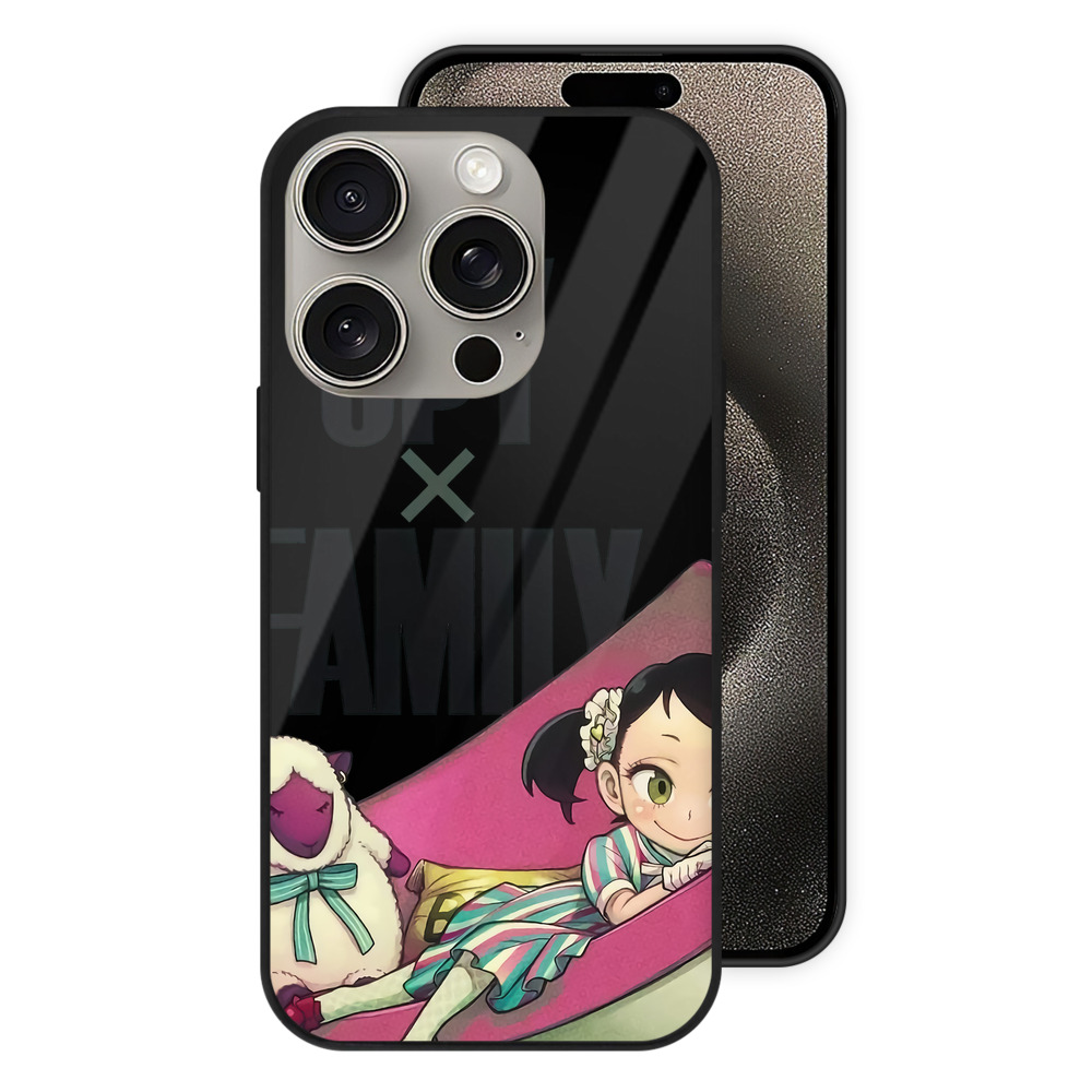 （画像用） SPY×FAMILY间谍家家酒 【iPhone15Pro対応】スマホケース 耐衝撃＆黄変防止 背面ガラス