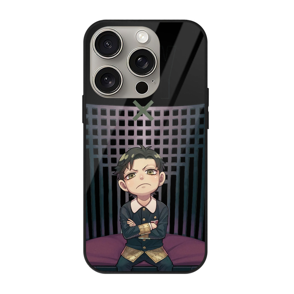 （画像用） SPY×FAMILY间谍家家酒 【iPhone15Pro対応】スマホケース 耐衝撃＆黄変防止 背面ガラス