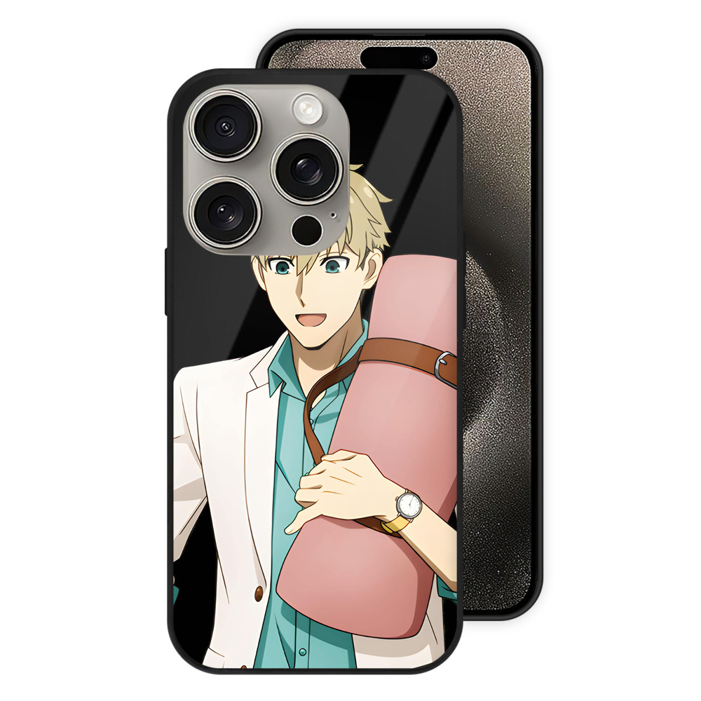 （画像用） SPY×FAMILY间谍家家酒 【iPhone15Pro対応】スマホケース 耐衝撃＆黄変防止 背面ガラス