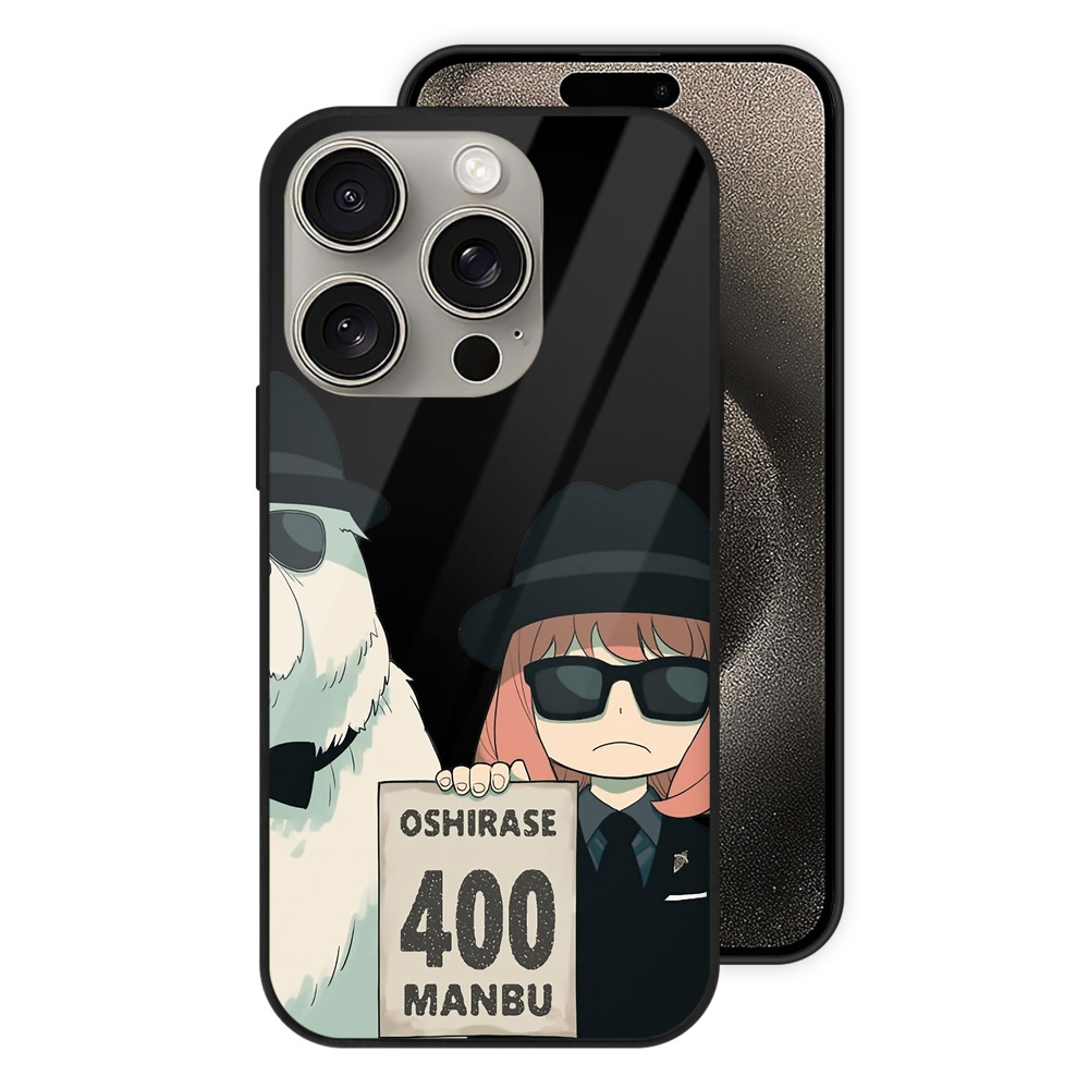 （画像用） SPY×FAMILY间谍家家酒 【iPhone15Pro対応】スマホケース 耐衝撃＆黄変防止 背面ガラス