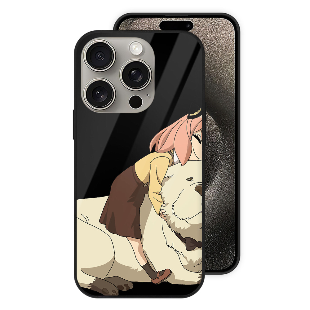 （画像用） SPY×FAMILY间谍家家酒 【iPhone15Pro対応】スマホケース 耐衝撃＆黄変防止 背面ガラス