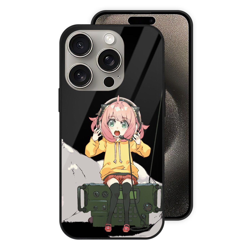 （画像用） SPY×FAMILY间谍家家酒 【iPhone15Pro対応】スマホケース 耐衝撃＆黄変防止 背面ガラス