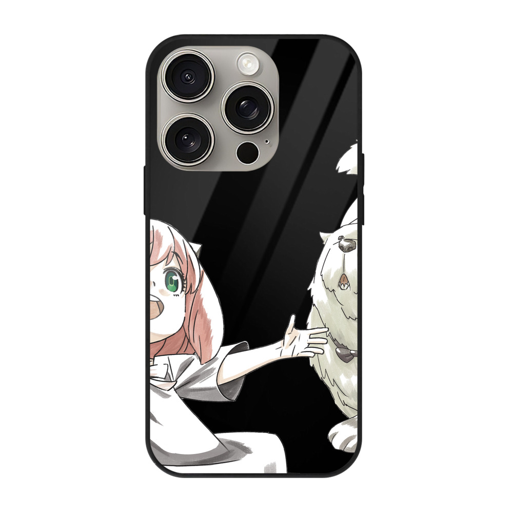 （画像用） SPY×FAMILY间谍家家酒 【iPhone15Pro対応】スマホケース 耐衝撃＆黄変防止 背面ガラス