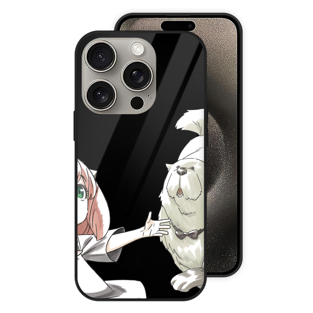（画像用） SPY×FAMILY间谍家家酒 【iPhone15Pro対応】スマホケース 耐衝撃＆黄変防止 背面ガラス