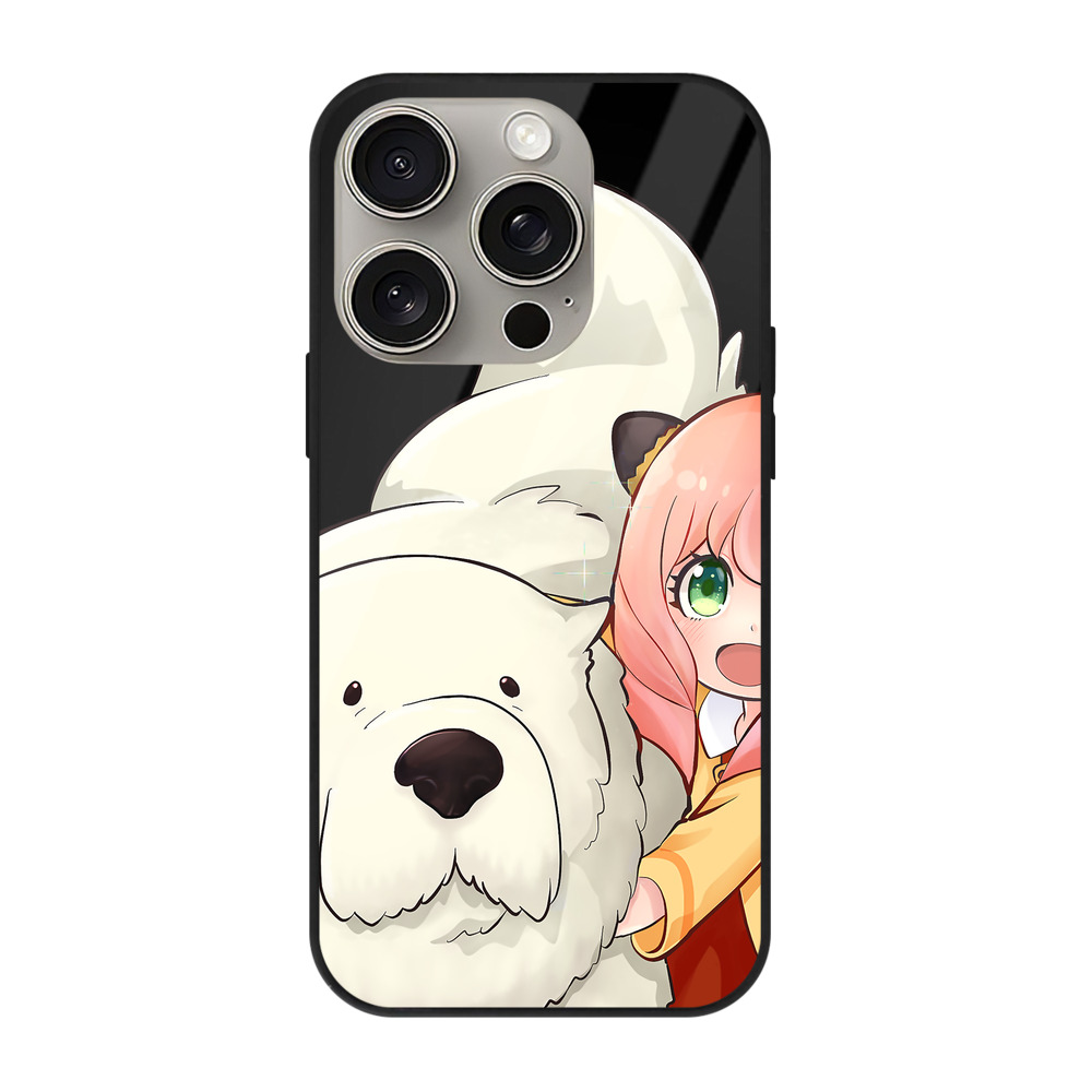 （画像用） SPY×FAMILY间谍家家酒 【iPhone15Pro対応】スマホケース 耐衝撃＆黄変防止 背面ガラス