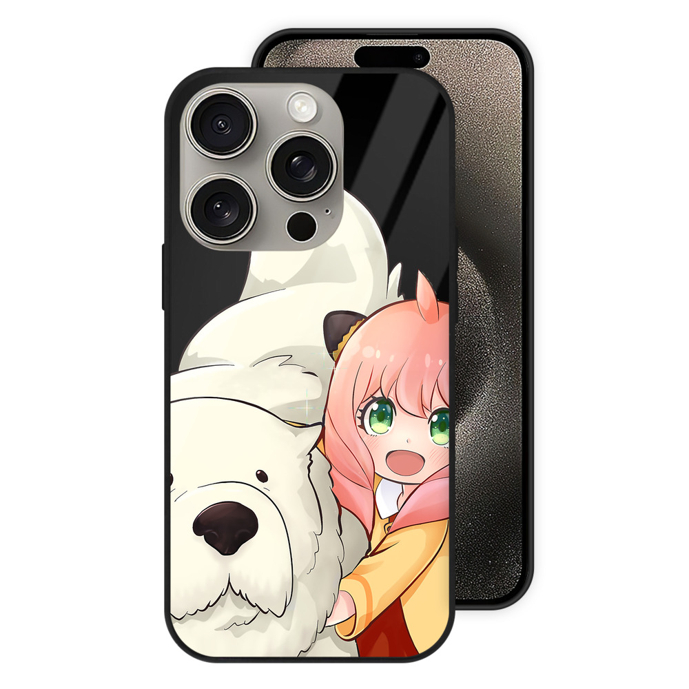 （画像用） SPY×FAMILY间谍家家酒 【iPhone15Pro対応】スマホケース 耐衝撃＆黄変防止 背面ガラス