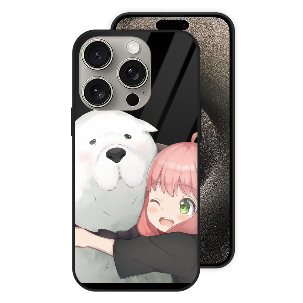 （画像用） SPY×FAMILY间谍家家酒 【iPhone15Pro対応】スマホケース 耐衝撃＆黄変防止 背面ガラス