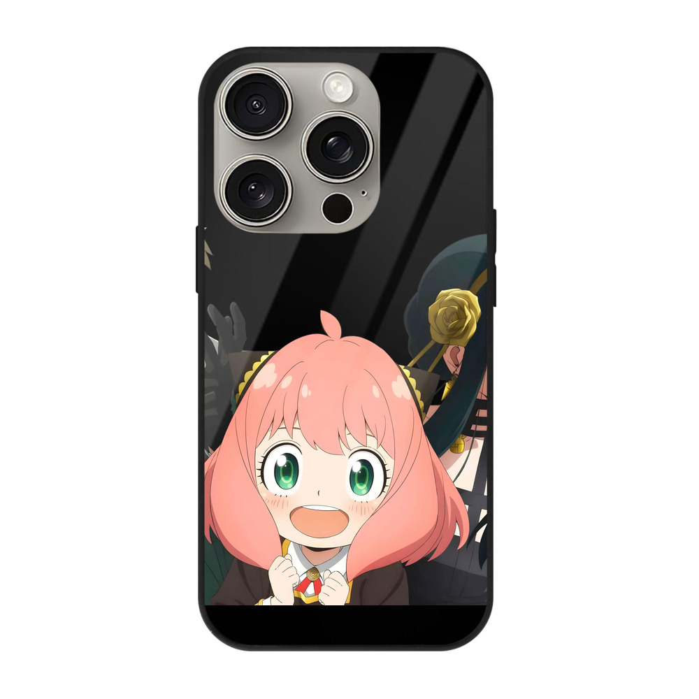 （画像用） SPY×FAMILY间谍家家酒 【iPhone15Pro対応】スマホケース 耐衝撃＆黄変防止 背面ガラス