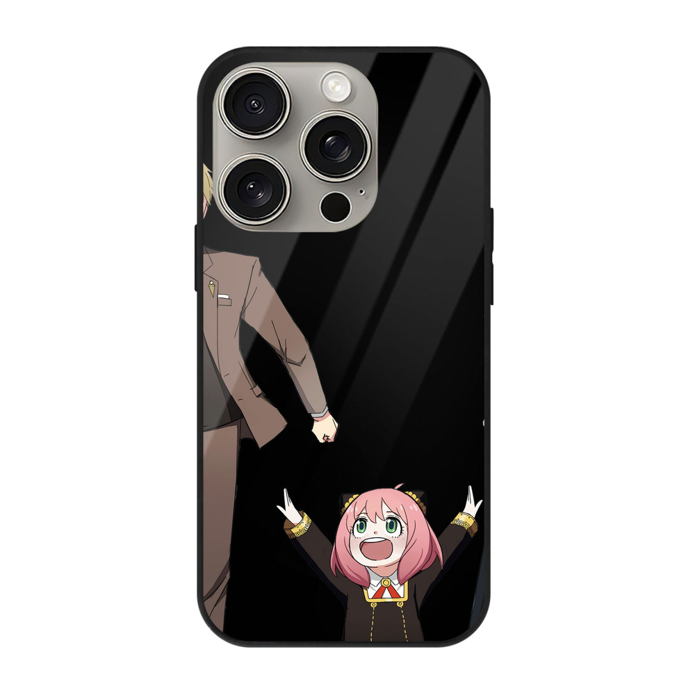 （画像用） SPY×FAMILY间谍家家酒 【iPhone15Pro対応】スマホケース 耐衝撃＆黄変防止 背面ガラス