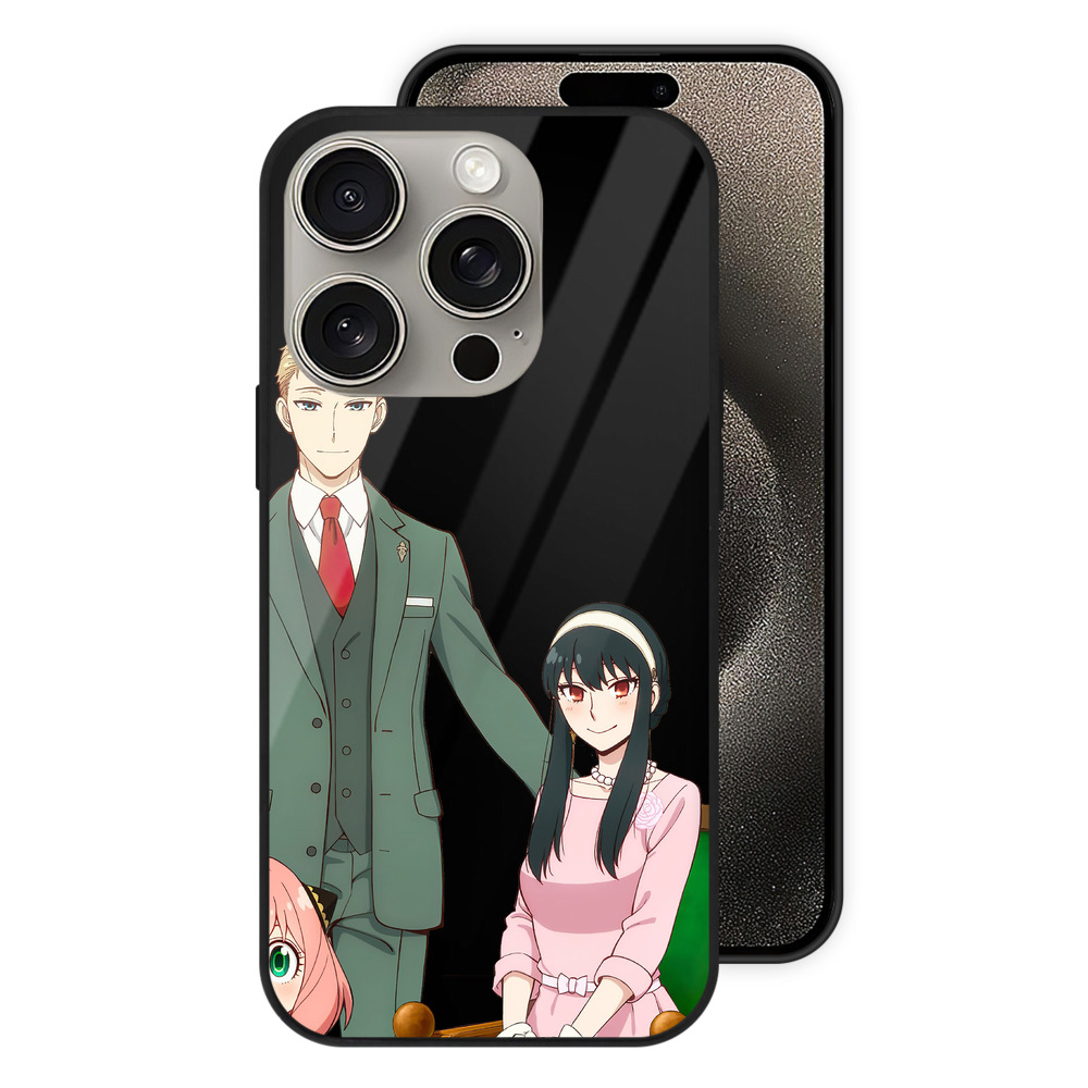 （画像用） SPY×FAMILY间谍家家酒 【iPhone15Pro対応】スマホケース 耐衝撃＆黄変防止 背面ガラス