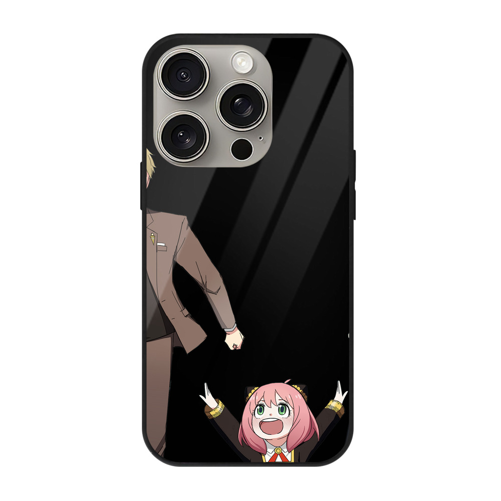 （画像用） SPY×FAMILY间谍家家酒 【iPhone15Pro対応】スマホケース 耐衝撃＆黄変防止 背面ガラス