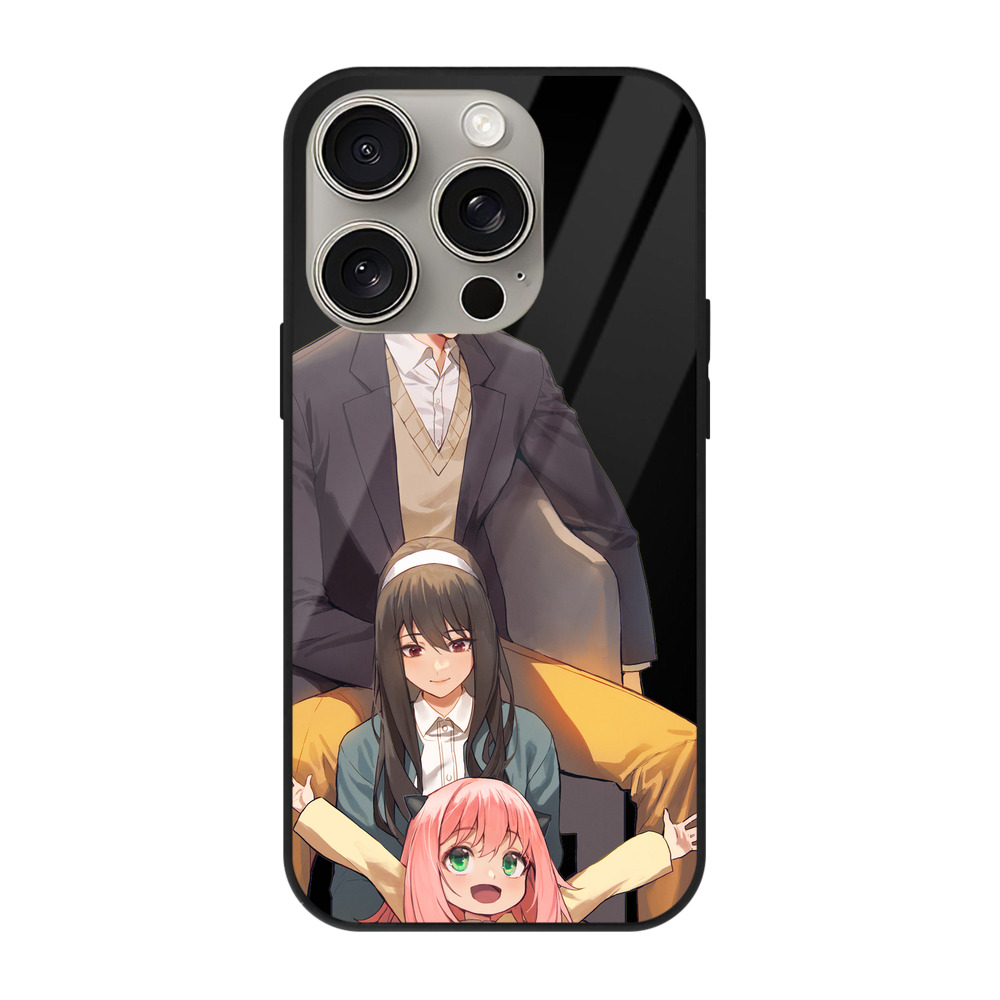 （画像用） SPY×FAMILY间谍家家酒 【iPhone15Pro対応】スマホケース 耐衝撃＆黄変防止 背面ガラス
