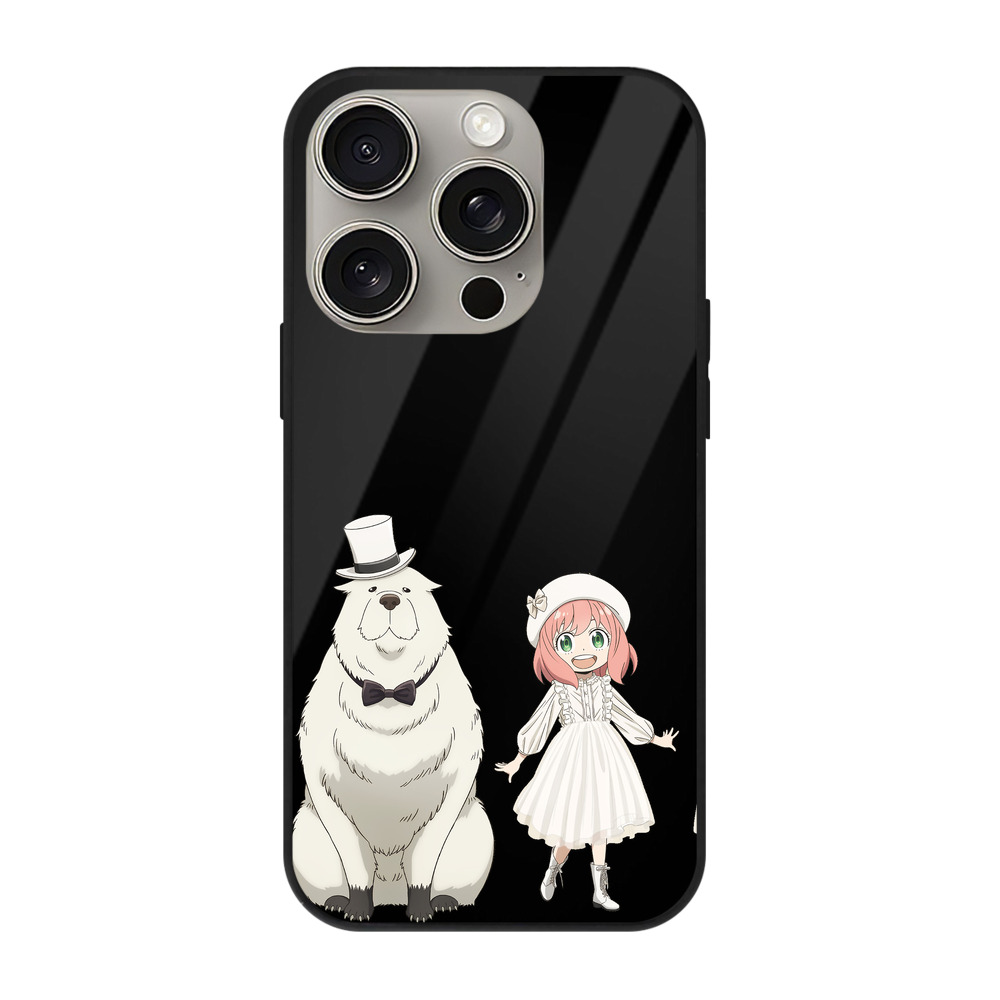 （画像用） SPY×FAMILY间谍家家酒 【iPhone15Pro対応】スマホケース 耐衝撃＆黄変防止 背面ガラス