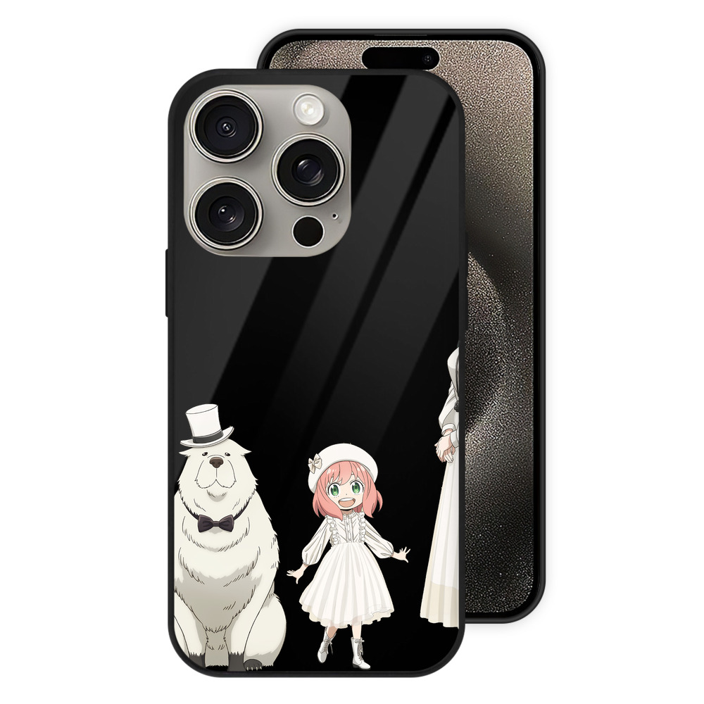 （画像用） SPY×FAMILY间谍家家酒 【iPhone15Pro対応】スマホケース 耐衝撃＆黄変防止 背面ガラス