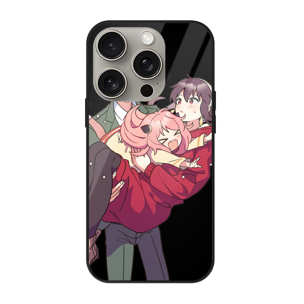 （画像用） SPY×FAMILY间谍家家酒 【iPhone15Pro対応】スマホケース 耐衝撃＆黄変防止 背面ガラス