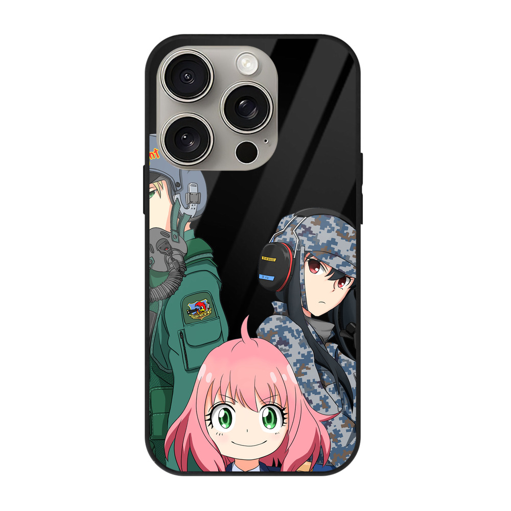 （画像用） SPY×FAMILY间谍家家酒 【iPhone15Pro対応】スマホケース 耐衝撃＆黄変防止 背面ガラス