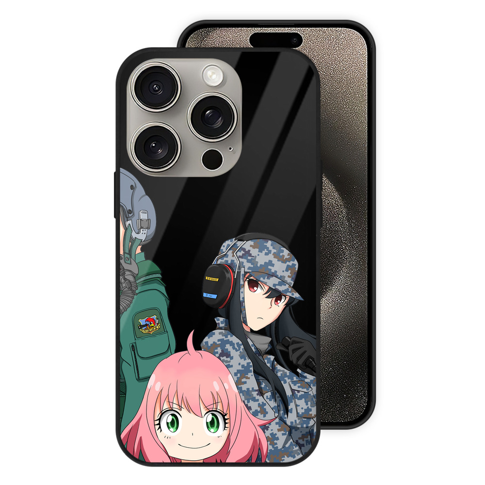 （画像用） SPY×FAMILY间谍家家酒 【iPhone15Pro対応】スマホケース 耐衝撃＆黄変防止 背面ガラス