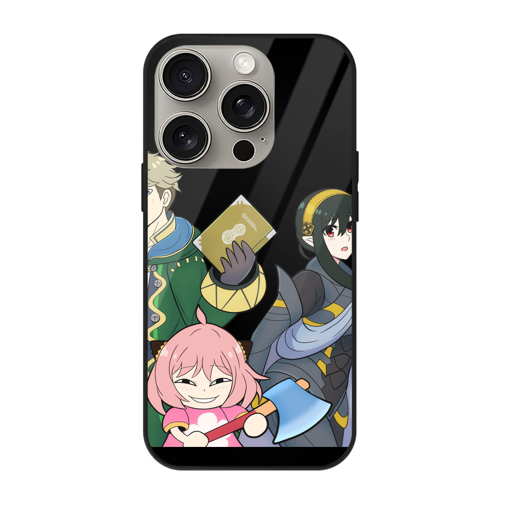 （画像用） SPY×FAMILY间谍家家酒 【iPhone15Pro対応】スマホケース 耐衝撃＆黄変防止 背面ガラス