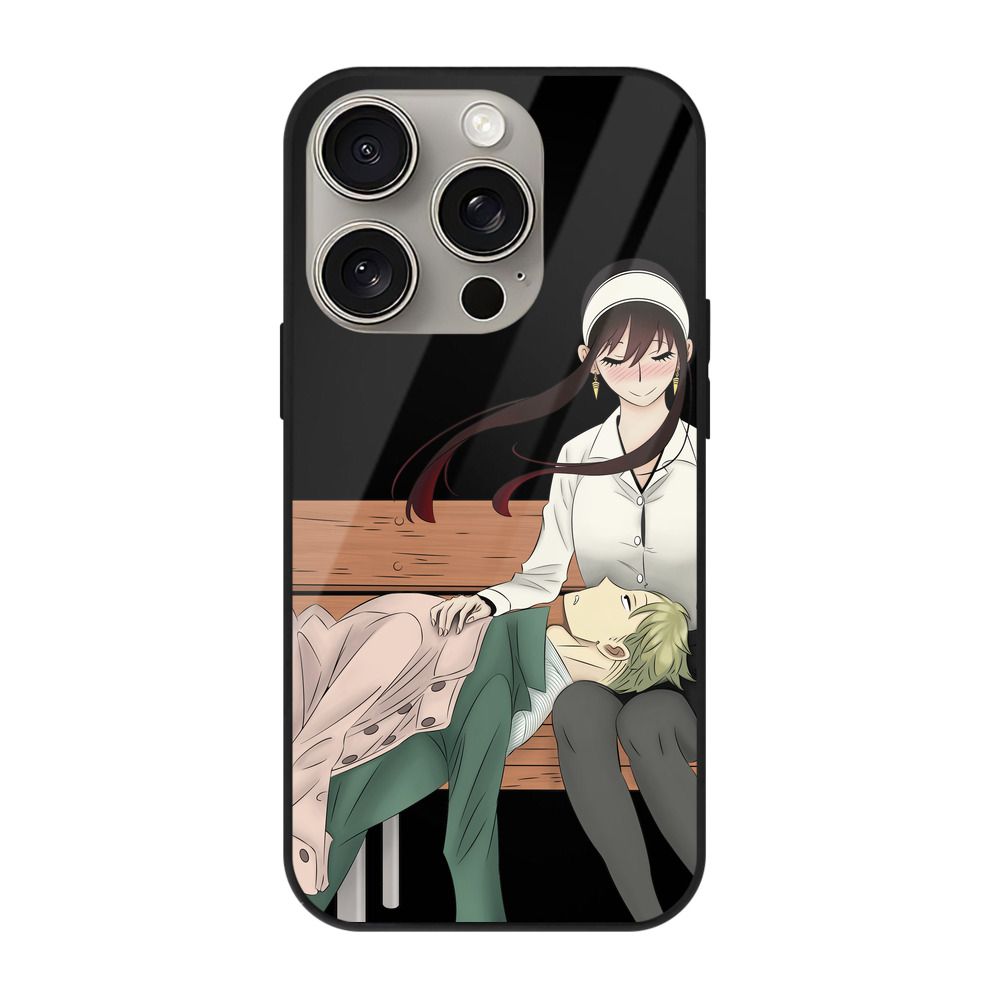 （画像用） SPY×FAMILY间谍家家酒 【iPhone15Pro対応】スマホケース 耐衝撃＆黄変防止 背面ガラス