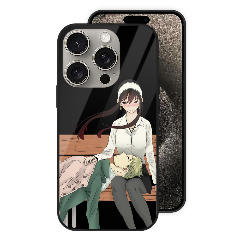（画像用） SPY×FAMILY间谍家家酒 【iPhone15Pro対応】スマホケース 耐衝撃＆黄変防止 背面ガラス