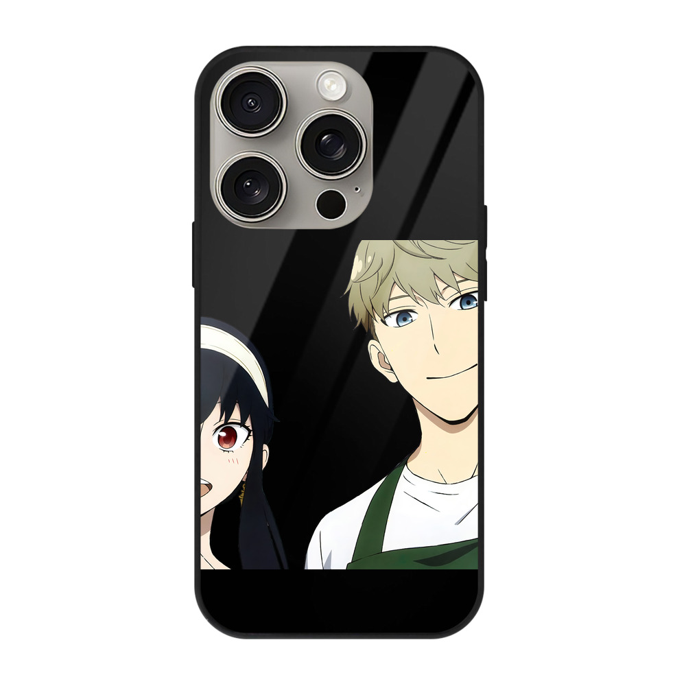 （画像用） SPY×FAMILY间谍家家酒 【iPhone15Pro対応】スマホケース 耐衝撃＆黄変防止 背面ガラス