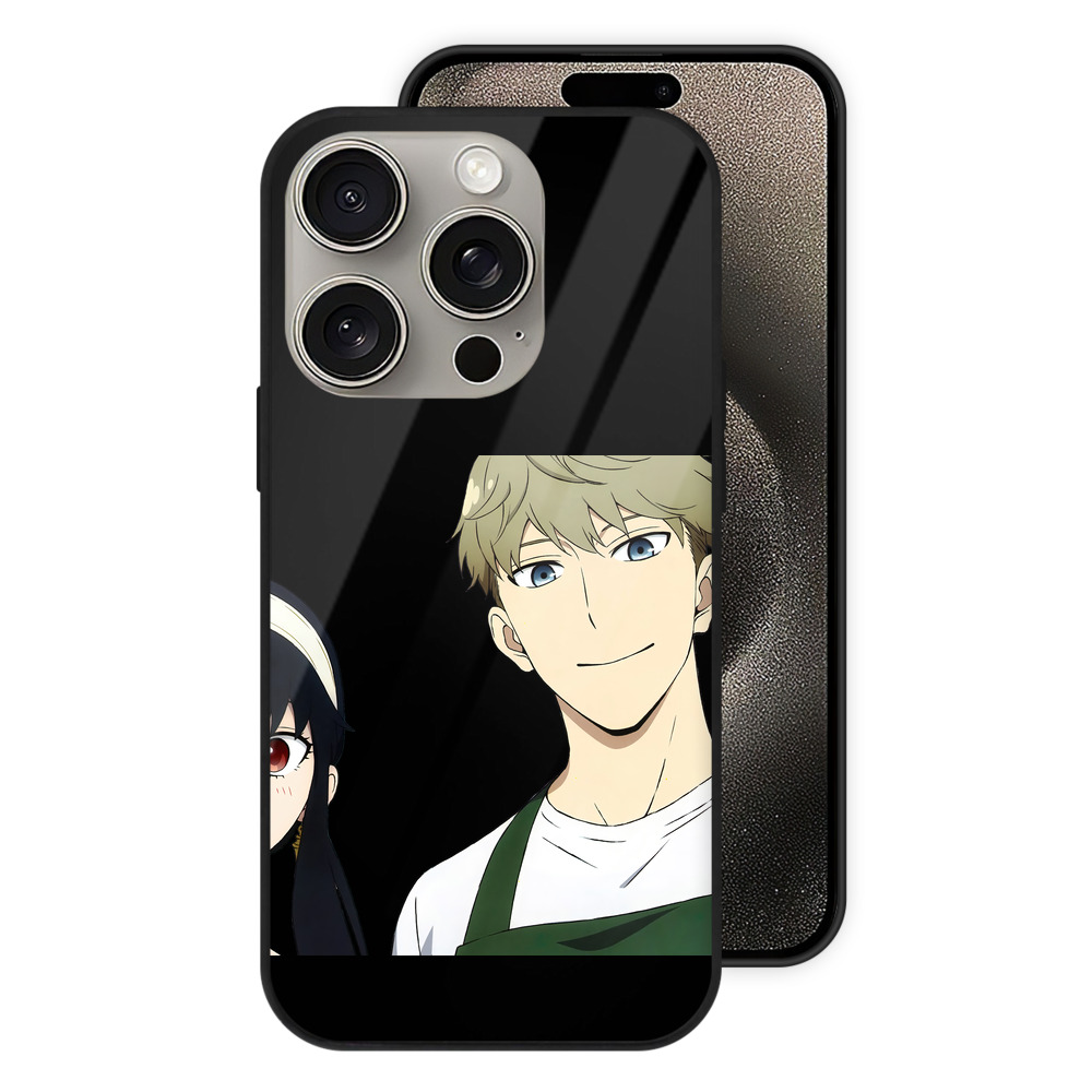 （画像用） SPY×FAMILY间谍家家酒 【iPhone15Pro対応】スマホケース 耐衝撃＆黄変防止 背面ガラス